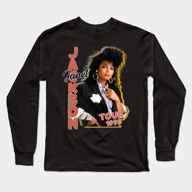 Janet Jackson Vintage Tour Concert Long Sleeve T-Shirt by Evergreen Daily